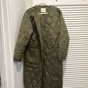 Everlane Olive Quilted Puffer Coat